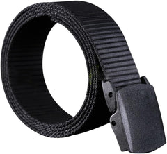 BESTYASH Airport Friendly Mens Casual Canvas Belt with Automatic Plastic Buckle Lightweight Nylon Webbing Moisture Wicking Matte Finish Suitable for Outdoor Military Jeans and Business