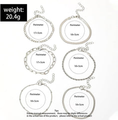 Layered Bracelet Set for Women Silver Bracelets Cuff Accessories Stack Bracelets Silver Jewlery