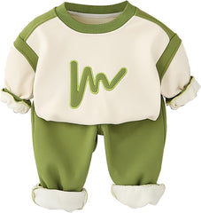 2-Piece Boys and Toddler's Winter 𝐏a𝐣amas Set Fleece Lined 𝐒leepwear Cotton 𝐋ounge𝐰ear Boys Outfits Size 8