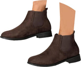 Women's Slip on Ankle Boot Western Almond Pointed Toe Chunky Low Heel Elastic Bootie, Womens Fashion Comfortable Short Boots Walking Shoes Classic Stylish Casual Work Ankle Booties