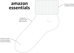 Amazon Essentials Girls and Toddlers' Comfortable Cotton Blend Uniform Turn Cuff Sock, 9 Pairs