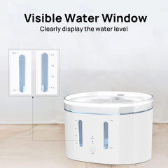 Living Enrichment Cat Water Fountain, 68oz/2L Smart Pet Water Fountain, Ultra Quiet Automatic Cat Water Dispenser, Easy to Clean and Assemble, APP Control, More Feeding Mode, Water Level Alarm