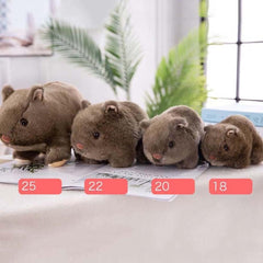 Cute Hamster Plush Doll, Fuzzy Animal Stuffed Toys, Little Hamster Plush Pillow, Hamster Plush Toys, Plush Animal Toy Home Decoration(18cm,Brown)