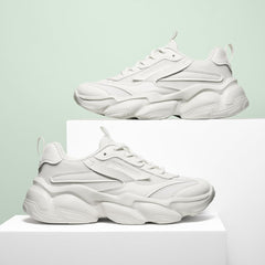 ZURIN Womens Chunky Platform Sneakers-Lightweight Breathable Dad Shoes,Casual Lace-Up Walking Sneakers,Comfortable Fashion Tennis Shoes