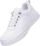 Generic Boy's Girl's Unifor𝐦 Low Top Sneakers White Tennis School Walking Shoes Lightweight Toddler Kids Sneakers Casual Shoes