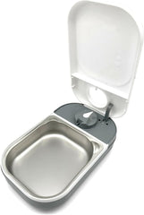 Closer Pets C100 Single Meal Timer-Controlled Automatic Pet Feeder - for Cats and Small Dogs, Wet or Dry Food with Stainless Steel Bowl Insert, up to 0.88 lb, White