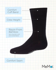 MeMoi Solid Rayan Blend Boy's Crew Socks