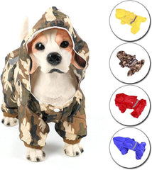 Raincoat for Dogs Lightweight Dog Raincoats Outdoor Red Dog Raincoat for Four Seasons Small Large Dogs Cats Hooded Rain Coat Waterproof Jackets M