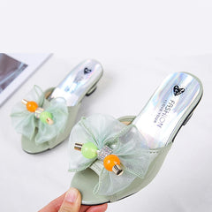 Toddler Little Kid Girls Flower Crystal Sandals Love Princess Slipper Sandals Shoes Girls Shoes Slippers