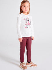 Mayoral Synthetic Leather Leggings for Girls BlackBerry