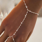 Dainty Hand Chain Bracelet for Women Gold Finger Ring Slave Bracelet Zircon Jewelry Gifts 2025