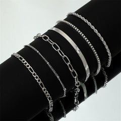 Layered Bracelet Set for Women Silver Bracelets Cuff Accessories Stack Bracelets Silver Jewlery