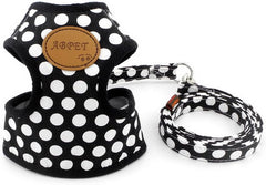 SELMAI Small Dog Harness Vest Leash Set Polka Dot/Camo Mesh Padded No Pull Leads for Puppy Pet Cat (Large (Pack of 1), Red)