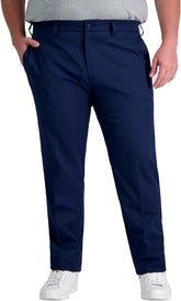 Haggar Mens Cool Right Performance Flex Straight Fit Flat Front Pant-reg. and Big & Tall