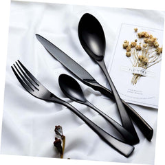 Wakauto Stainless Steel Black Dinner Fork Cutlery Black Silverware Western Tableware