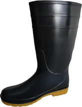 Men's Black Waterproof PVC Slip - On Rain Boots - High & Mid Calf Styles, Ideal for Outdoor, Garden, Farm, Mud & Fishing, Comfortable, Durable, Easy to Clean