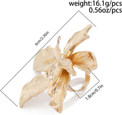 Chunky Gold Flower for Women, Engagement & Wedding Rings, Moissanite & Promise Rings, Knuckle & Stackable Jewelry, Gifts for Her