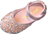 Girls Mary Jane Rhinestone Studded Slip On Ballet Flat Toddler Girls Dress Shoes Wedding Party Princess Shoes
