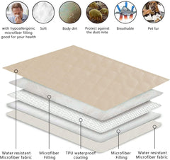 fuguitex Waterproof Dog Blanket Reversible for Small Dogs Resistant Leakproof Washable Couch Cushion Bed Protector Cover for Indoor Furniture Pet Friendly(30"*90",Dark Grey+Grey