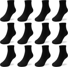 BOOPH 12 Pairs Boys Girls Athletic Crew Socks Toddler Kids Sport Ankle Socks