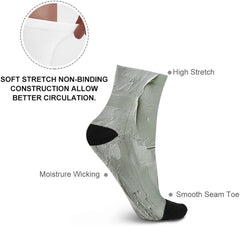 11.8 Inch Ankle Socks Texture Surface Image Socks for Women Men Low Cut Thin Sock Soft Moisture-Wicking Sock for Running Sports