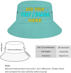 Custom Sun Bucket Hats for Women Men Personalized Wide Brim Fisherman Cap for Fishing Beach Foldable Travel Hat