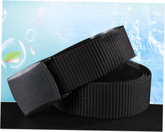 BESTYASH Airport Friendly Mens Casual Canvas Belt with Automatic Plastic Buckle Lightweight Nylon Webbing Moisture Wicking Matte Finish Suitable for Outdoor Military Jeans and Business