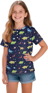 GzzxiailgGirls Casual Shirts Kids School Uniform Shirts Short Sleeve Kids Collared Shirts 2-16 Years Outdoor Wear