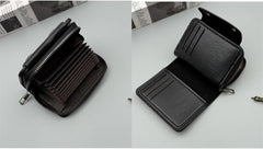 Mens Blocking Wallets Zipper Leather Wallet for Men Bifold Card Holder08(black)
