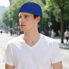 2 Pcs Mens Brimless Docker Cap Set - Retro Worker Sailor Skull Cap Beanie with Rolled Cuff