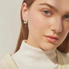 925 Sterling Silver Hoop Earrings for Women 2025 Hypoallergenic Cubic Zircon Dangle Earrings Jewelry Valentines Gifts for her