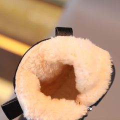 Toddler Fuzzy Lined Booties With Side Zipper Kids Girls Boys ðaterproof Slip On Ankle Short Boots Winter Outdoor Shoes