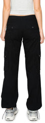 Cali1850 Women's Comfortable Casual Low Rise Relaxed Fit Daily Low Rise Relaxed Fit Cargo Pants