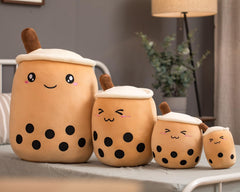 SecretCastle Cute Stuffed Boba Plush Bboba Tea Plushie Pillow, Soft Plush Toys Chirstmas Birthday Graduation Gifts for Kids,Women and Friends Brown Color (Brown, 9.4'')