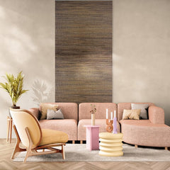 CONCORD WALLCOVERINGS ™ Display Sample, Grasscloth Texture Wallpaper – Brown Roll, Durable Vinyl Wall Covering, 7" x 10", Rustic and Elegant Design
