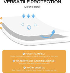 Luciphia Waterproof Blanket for Large Dogs Liquid Proof Furniture Protector Washable Pet Reversible Bed Cover for Couch Soft Sherpa Fleece Cat Blanket for Small Medium Grey Medium(57" x 40")