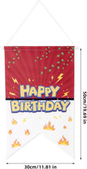 Cartoon Happy Birthday Door Banner, Pre-Strung Oxford Cloth Cartoon Birthday Door Decoration Easy to Use Party Decorations Supplies for Women Men Kids