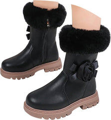 IWIHMIV Toddler Riding Boots Girls Tall Boots Girls' Boots Girls' Boots Comfortable Thick Sole Mid Calf Boots for Toddlers