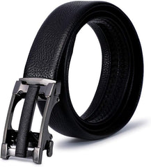 MOSASAURUS Men Genuine Leather Ratchet Dress Belt with 2 Automatic Buckle Classic Casual Stitched Belt Gift Box