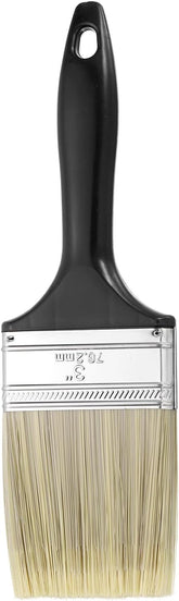 HARFINGTON Flat Paint Brush 3" Reusable Plastic Grip Metal Ferrule Synthetic Bristle Paintbrushes for Wall Cabinet Decks Fences Interior Exterior Painting