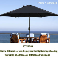 Patio Umbrella Replacement Canopy Cloth Outdoor Market Umbrella Top Parasol Cover with 6 Ribs, Replacement Parasol Fabric Cover Water Resistant UV Protection (Dark Green,250cm/8ft)