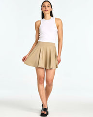 Real Essentials 4 Pack: Women's Basic Casual Stretchy Mini Skirt - Skater A-Line Flowy Flared (Available in Plus Size)
