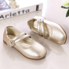 Girls Solid Dress Shoes Leather Mary Jane Shoes for Girl Ballet 𝐅lats Back to School Princess Wedding Shoes
