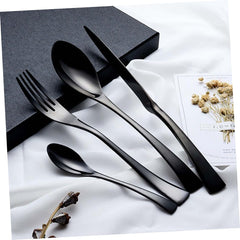 Stainless Steel Black Dinner Fork Western Cutlery Food Serving Fork for Elegant Dining Sturdy Tableware for Home Use