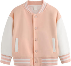 Kids Baseball Jacket Varsity Letterman Coat Fall Winter Fleece Bomber Vintage Outerwear Varsity