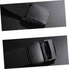 Mens Canvas Web Belt Lightweight Nylon Woven Belt with Airport Friendly Plastic Automatic Buckle Breathable Moisture Wicking for Jeans and Military Pants Black Tank Texture