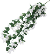 Purple Artificial Flower Silk Fake Plant Hanging Flower Vines for Wedding Home Decor Office Cafe