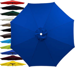 6.5ft 9ft 10ft Outdoor Patio Umbrella Replacement Canopy, 6 Ribs 8 Ribs Umbrella Canopy Cover Replacement Fabric, Parasol Top Cover Replacement UV Protective Fabric, Canopy Only(Coffee,6.5FT(6-ribs))