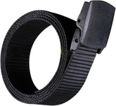 Mens Canvas Web Belt Lightweight Nylon Woven Belt with Airport Friendly Plastic Automatic Buckle Breathable Moisture Wicking for Jeans and Military Pants Black Tank Texture