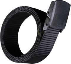 Mens Canvas Web Belt Lightweight Nylon Woven Belt with Airport Friendly Plastic Automatic Buckle Breathable Moisture Wicking for Jeans and Military Pants Black Tank Texture